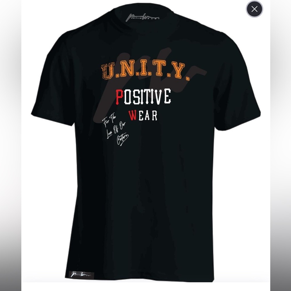 Positive Wear Mens Black Unity T-Shirt Designer